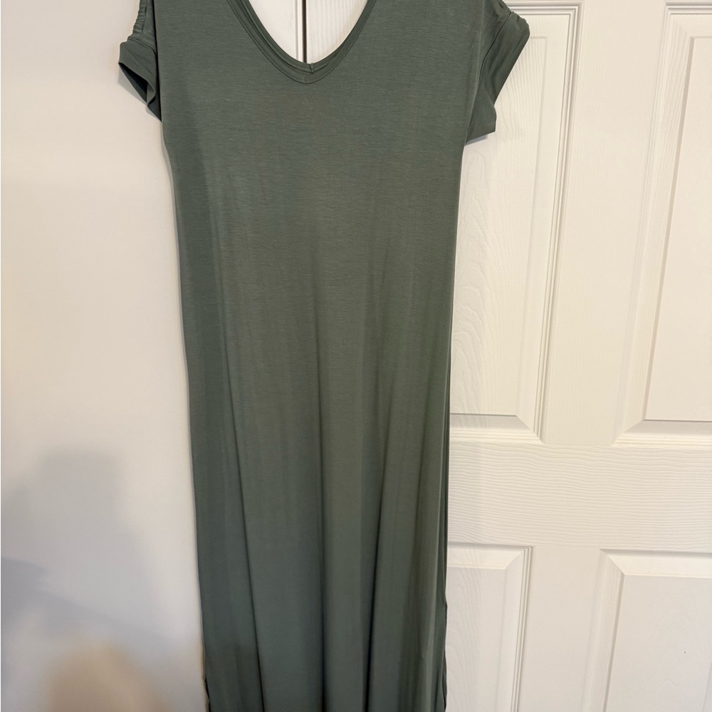 LuLaRoe Olive Green Maxi Dress- macy
